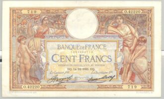 FRANCE 100 FRANCS MERSON SANS LOM SERIE O.42220 14-12-1933 TTB+