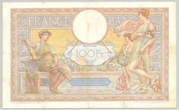 FRANCE 100 FRANCS MERSON SANS LOM SERIE H.53489 25-3-1937 TTB