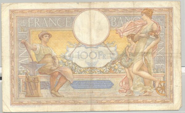 FRANCE 100 FRANCS MERSON SANS LOM SERIE P.57986 24-2-1938 TB+