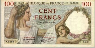 FRANCE 100 FRANCS SULLY SERIE W.879 14-9-1939 TTB