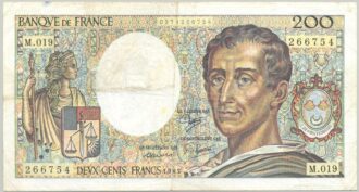 FRANCE 200 FRANCS MONTESQUIEU 1983 M.019 TTB
