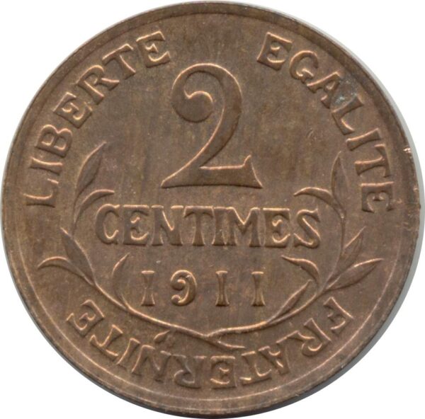 FRANCE 2 CENTIMES DUPUIS 1911 TTB+