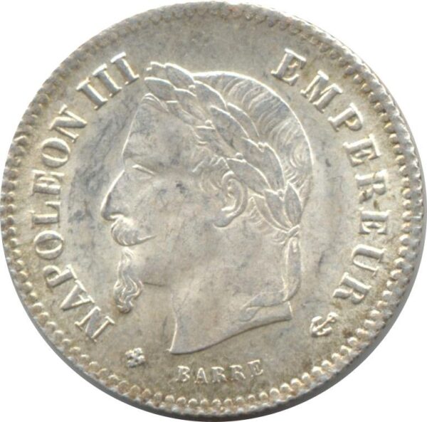 FRANCE 20 CENTIMES NAPOLEON III 1867 BB TTB+