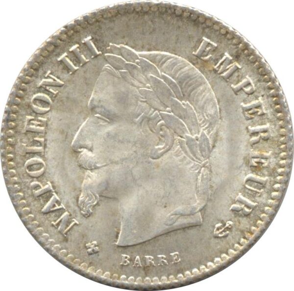 FRANCE 20 CENTIMES NAPOLEON III 1867 BB SUP