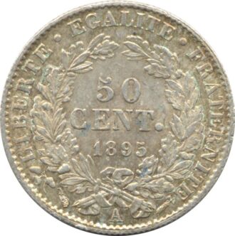 FRANCE 50 CENTIMES CERES 1895 A (Paris) SUP-