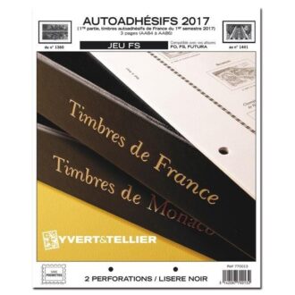 FEUILLE COMPLEMENTAIRE FRANCE 2017 FS AUTOADHESIFS 1ere partie (JEUX SANS POCHETTE) YVERT ET TELLIER