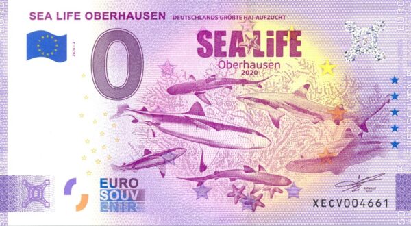 ALLEMAGNE 2020-2 SEA LIFE OBERHAUSSEN VERSION ANNIVERSAIRE BILLET SOUVENIR 0 EURO TOURISTIQUE NEUF