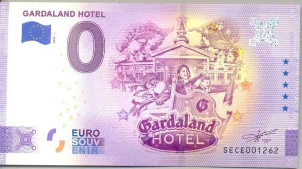 ITALIE 2020-1 GARDALAND HOTEL BILLET SOUVENIR 0 EURO TOURISTIQUE NEUF