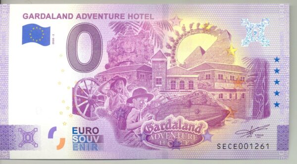 ITALIE 2020-2 GARDALAND ADVENTURE HOTEL BILLET SOUVENIR 0 EURO TOURISTIQUE NEUF