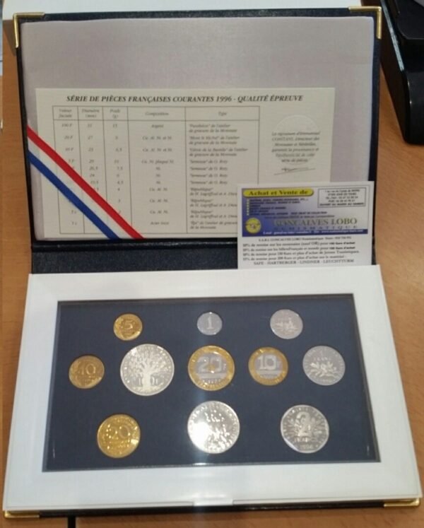 FRANCE BE 1996 Série 11 monnaies avec certificat