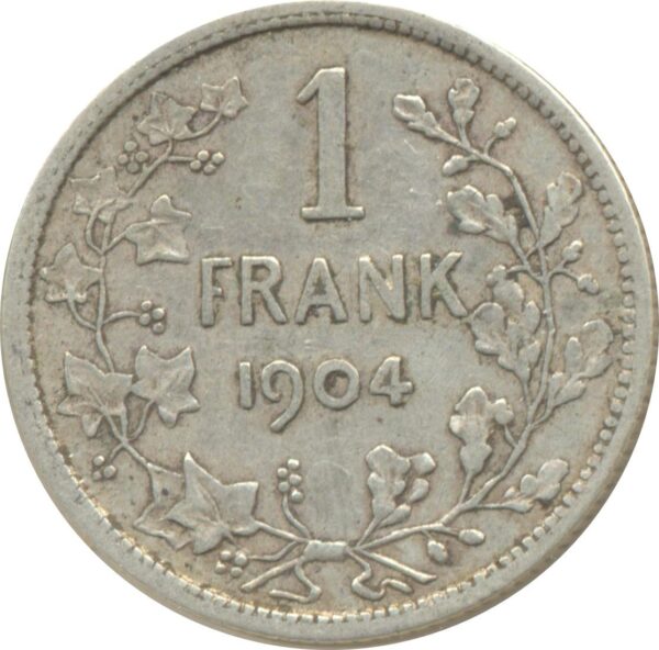 BELGIQUE 1 FRANK (1 FRANC) 1904 FL TB+