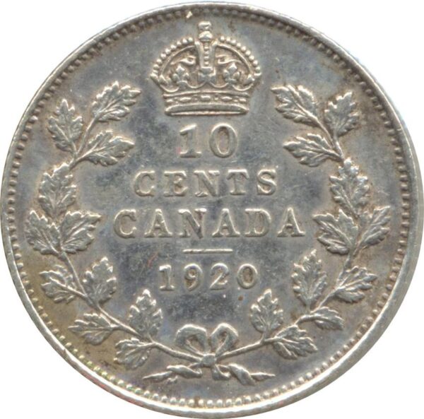 CANADA 10 CENTS 1920 TTB+