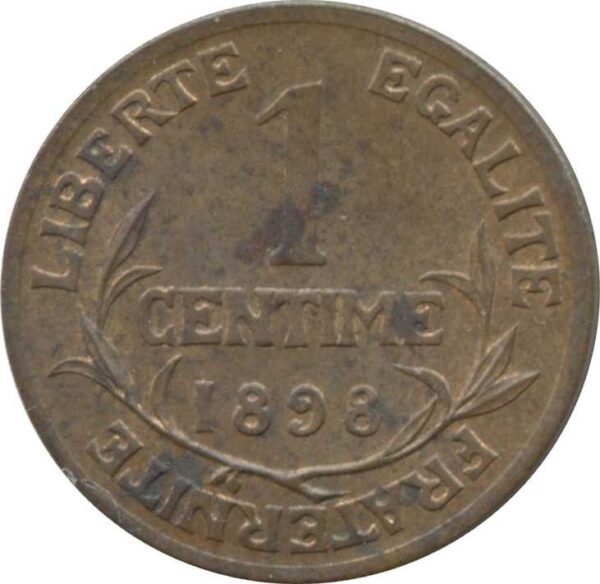 FRANCE 1 CENTIME DUPUIS 1898 TTB+ TACHE
