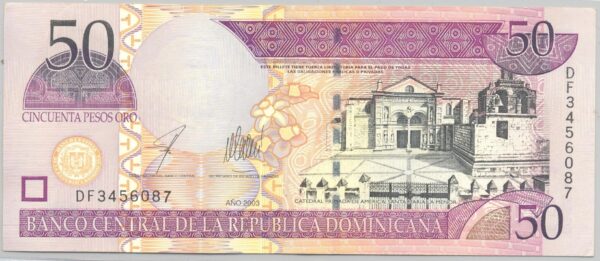 REPUBLIQUE DOMINICAINE 50 PESOS 2003 SERIE DF NEUF