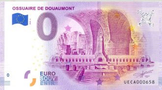 55 DOUAUMONT 2020-3 OSSUAIRE DE DOUAUMONT BILLET SOUVENIR 0 EURO NEUF