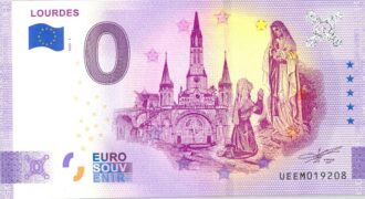 65 LOURDES 2020-2 LOURDES VERSION ANNIVERSAIRE BILLET SOUVENIR 0 EURO NEUF