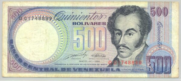 VENEZUELA 500 BOLIVARES 31-05-1990 SERIE Q TB+