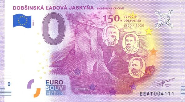 SLOVAQUIE 2020-2 DOBSINSKA LADOVA JASKYNA V1BILLET SOUVENIR 0 EURO TOURISTIQUE NEUF