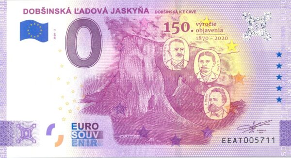 SLOVAQUIE 2020-2 DOBSINSKA LADOVA JASKYNA V2 BILLET SOUVENIR 0 EURO TOURISTIQUE NEUF