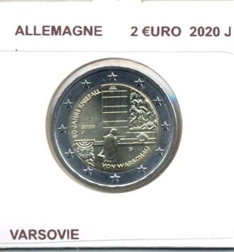 ALLEMAGNE 2020 J 2 EURO COMMEMORATIVE VARSOVIE SUP