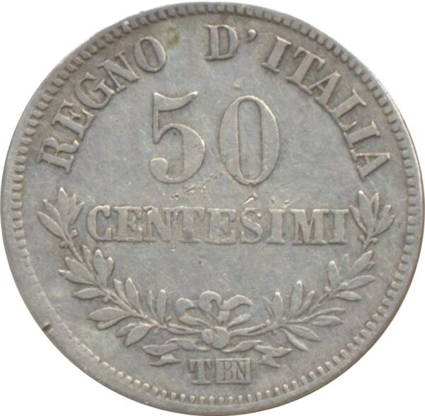 ITALIE 50 CENTESIMI 1863 MBN TB+ N1
