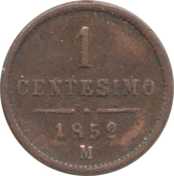 ITALIE (LOMBARDIE) 1 CENTESIMO 1852 M TTB+