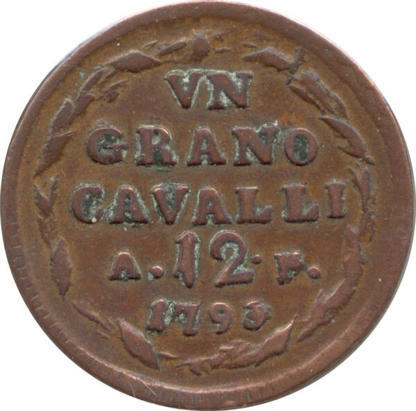 ITALIE (NAPLES) 1 GRANO 1793 TTB