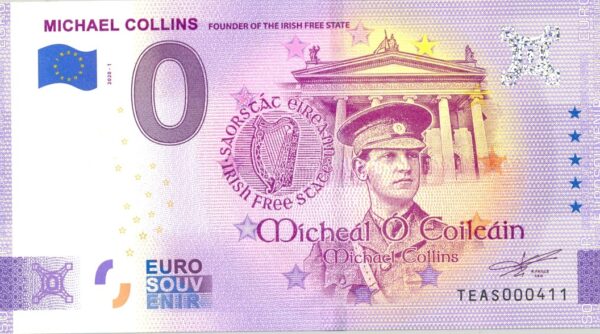 IRLANDE 2020-1 MICHAEL COLLINS BILLET SOUVENIR 0 EURO TOURISTIQUE NEUF