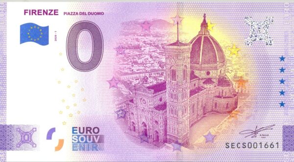 ITALIE 2020-1 FIRENZE BILLET SOUVENIR 0 EURO TOURISTIQUE NEUF
