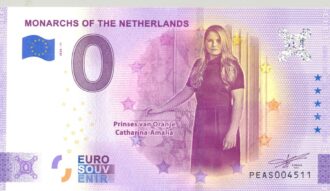 PAYS BAS 2020-11 MONARCHS OF THE NETHERLANDS VERSION ANNIVERSAIRE BILLET SOUVENIR 0 EURO TOURISTIQUE NEUF