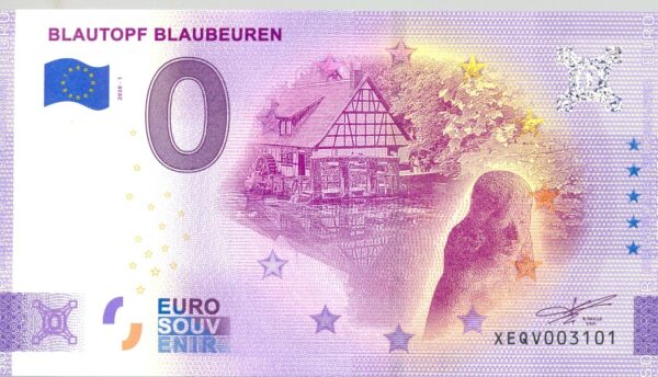 ALLEMAGNE 2020-1 BLAUTOPF BLAUBEUREN BILLET SOUVENIR 0 EURO TOURISTIQUE NEUF