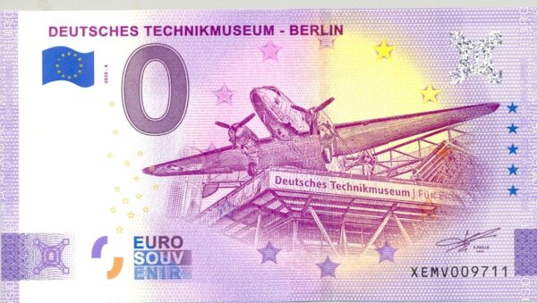 ALLEMAGNE 2020-4 DEUTSCHES TECHNIKMUSEUM-BERLIN VERSION ANNIVERSAIRE BILLET SOUVENIR 0 EURO TOURISTIQUE NEUF
