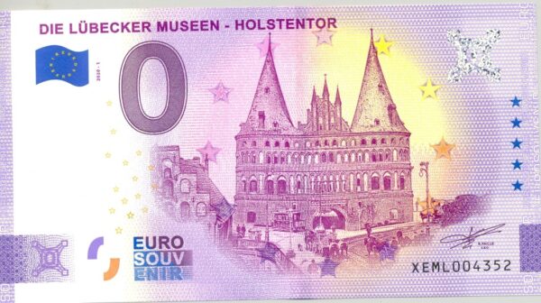 ALLEMAGNE 2020-1 DIE LUBECKER MUSEEN HOLSTENTOR VERSION ANNIVERSAIRE BILLET SOUVENIR 0 EURO TOURISTIQUE NEUF