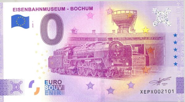 ALLEMAGNE 2020-1 EISENBAHNMUSEUM BOCHUM VERSION ANNIVERSAIRE BILLET SOUVENIR 0 EURO TOURISTIQUE NEUF