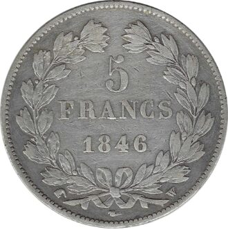 FRANCE 5 FRANCS LOUIS-PHILIPPE I 1846 W (Lille) TTB
