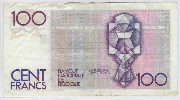 BELGIQUE 100 FRANCS NON DATE (1982-94) SIGNATURE 5 ET 14 TTB 895