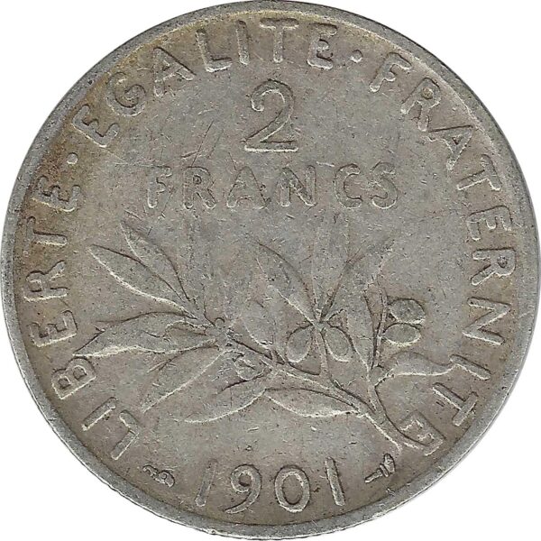 FRANCE 2 FRANCS SEMEUSE 1901 TB+