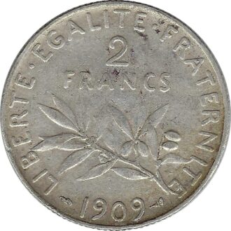 FRANCE 2 FRANCS SEMEUSE 1909 TTB-