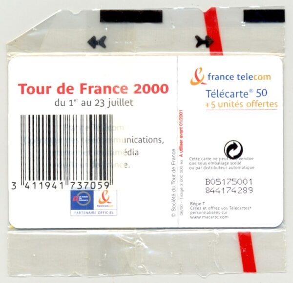 TELECARTE NSB 50 UNITES 06/00 TOUR DE FRANCE 2000 F1062B