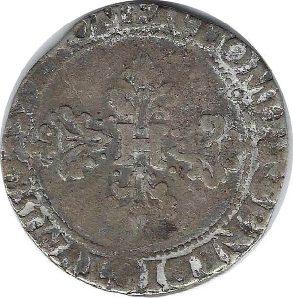 HENRI III (1574-1589) DEMI FRANC 1585 9 (Rennes) B+