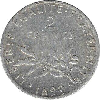 FRANCE 2 FRANCS SEMEUSE 1899 TB+