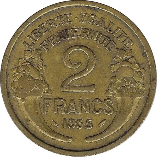 FRANCE 2 FRANCS MORLON 1935 TTB
