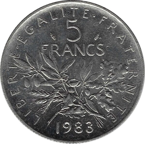 FRANCE 5 FRANCS ROTY 1983 TTB+