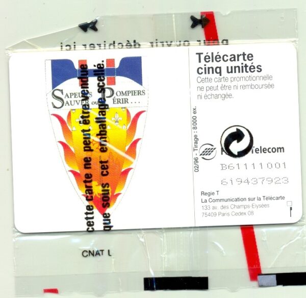 TELECARTE NSB UNITE 02/96 SAPEURS POMPIERS DE TOULOUSE GN216
