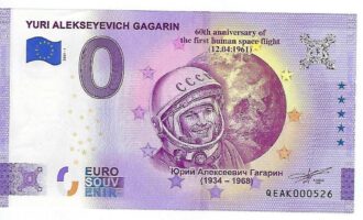 RUSSIE 2021-1 YURI ALEKSEYEVICH GAGARIN BILLET SOUVENIR 0 EURO TOURISTIQUE NEUF