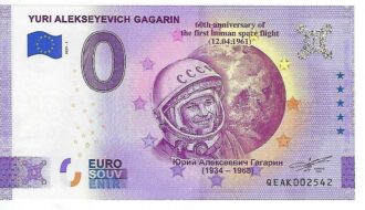 RUSSIE 2021-1 YURI ALEKSEYEVICH GAGARIN VERSION ANNIVERSAIRE BILLET SOUVENIR 0 EURO TOURISTIQUE NEUF