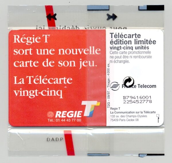 TELECARTE NSB 25 UNITE 09/97 REGIE T HN1