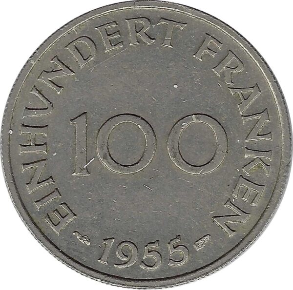 SARRE 100 FRANKEN 1955 TTB+