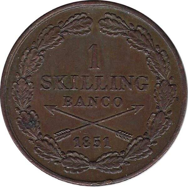 SUEDE 1 SKILLING OSCAR 1851 TTB