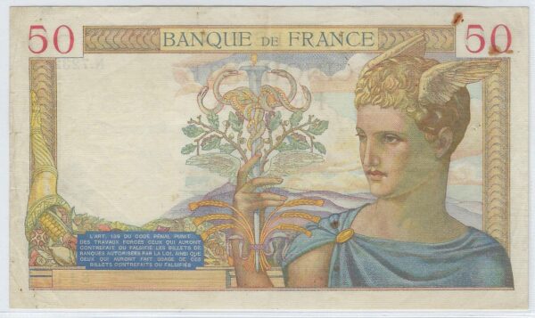 FRANCE 50 FRANCS CERES 2-12-1937 N.7232 TTB
